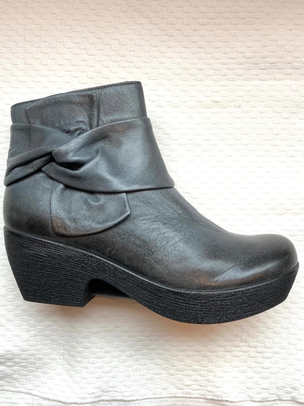 JAFA 628 Ruched Knot Ankle Boots in Dusty Blue - Size 41 (EU) / US (10-10.5)